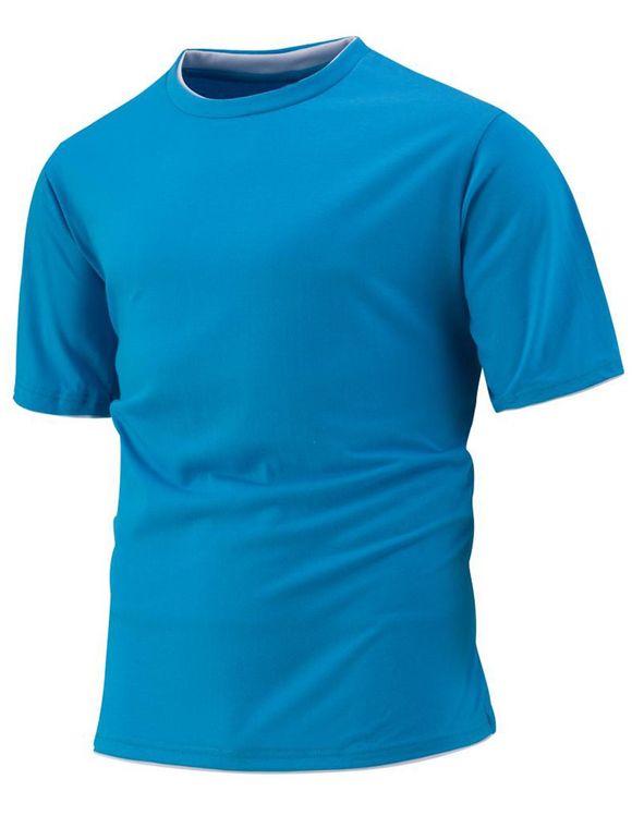 T-shirt à manches longues ajusté - Bleu Ciel M