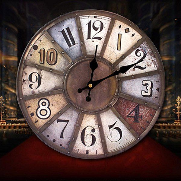 

Western Vintage Analog Wood Mute Wall Clock, Brown