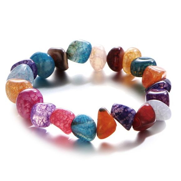 Bracelet En Perles En Pierre Naturelle De Yoga - multicolorcouleur 