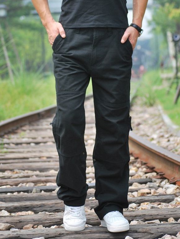 Pantalon Cargo Décontracté avec Multi-Poches - Noir 34