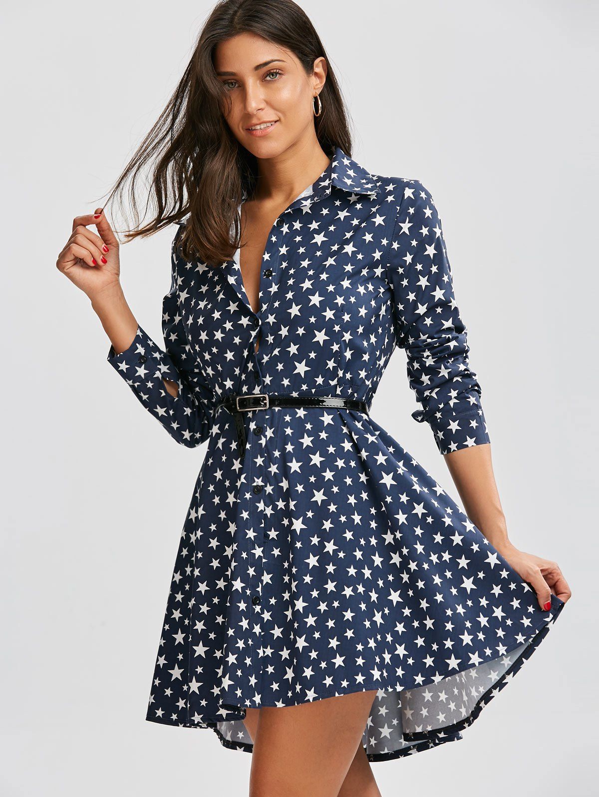 2018 polka dot print mini dovetail dress blue xl in casual dresses store best 2018 polka dot print mini dovetail dress blue xl in casual dresses store best