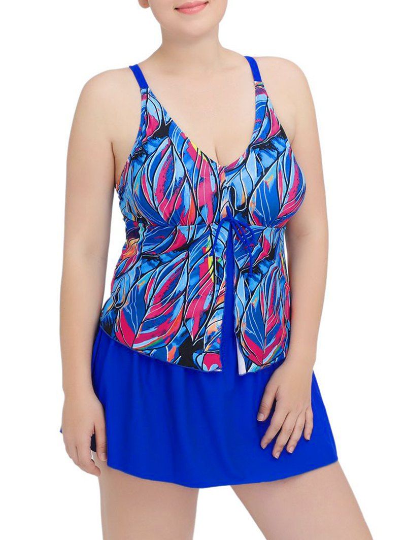 [17% OFF] 2021 Plus Size Tropical Printed Padded Modest One-piece ...