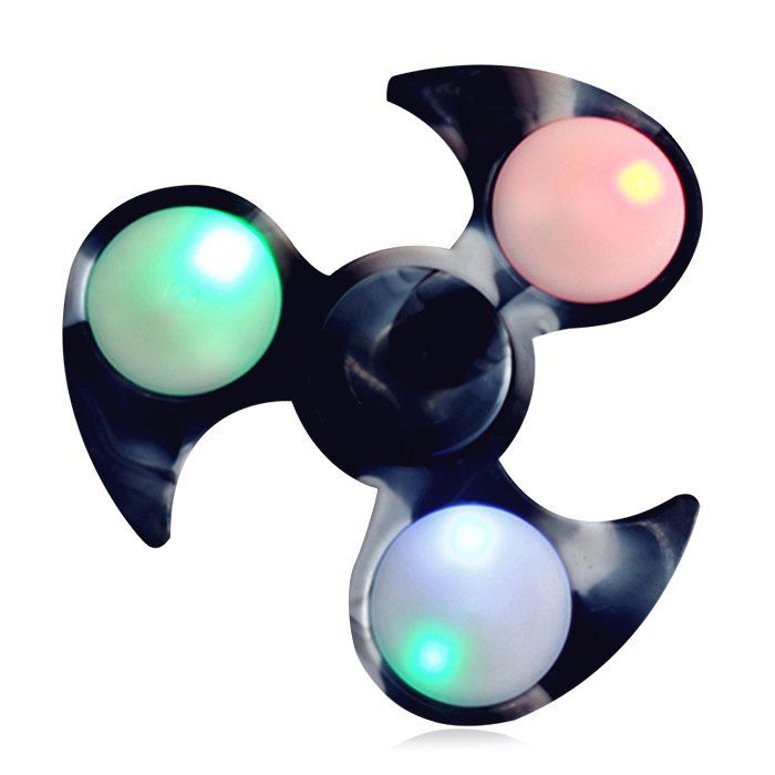 

Tri-bar Fidget Spinner with Flashing LED Lights, Black