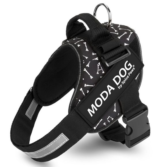 Tissu en nylon MODA DOG Harness Vest Luminated PatchPet Chest Straps - Noir 2XL