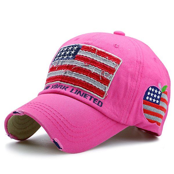 

Letters Embroidered American Flag Patchwork Baseball Hat, Tutti frutti