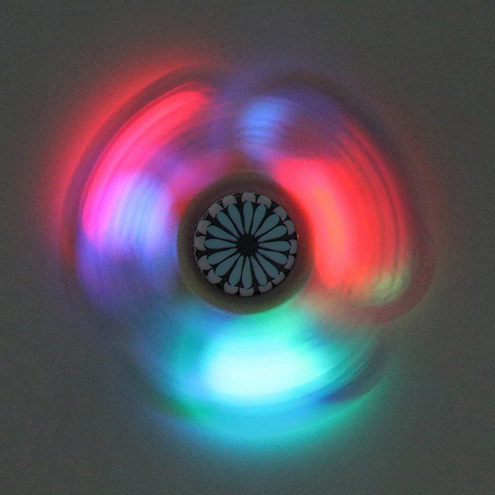 

Mandala Patterned Fidget Spinner with LED Lights, Black