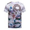 T-shirt imprimé dragon à manches courtes - multicolore XL
