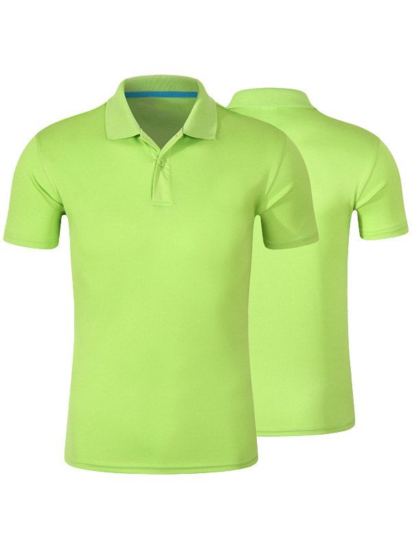 

Plain Short Sleeve Buttoned T-shirt, Apple green