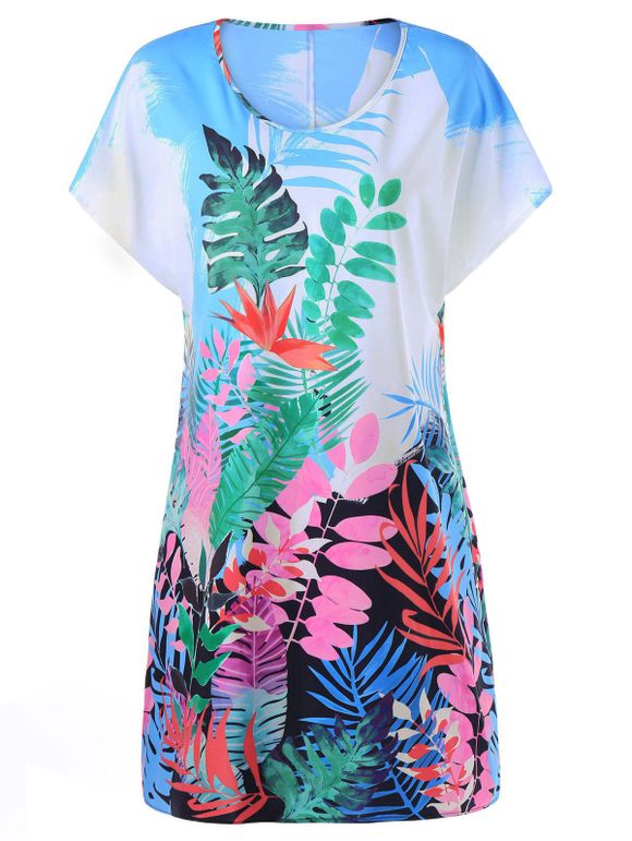 Verre tropical imprimé robe hawaïenne - multicolore L