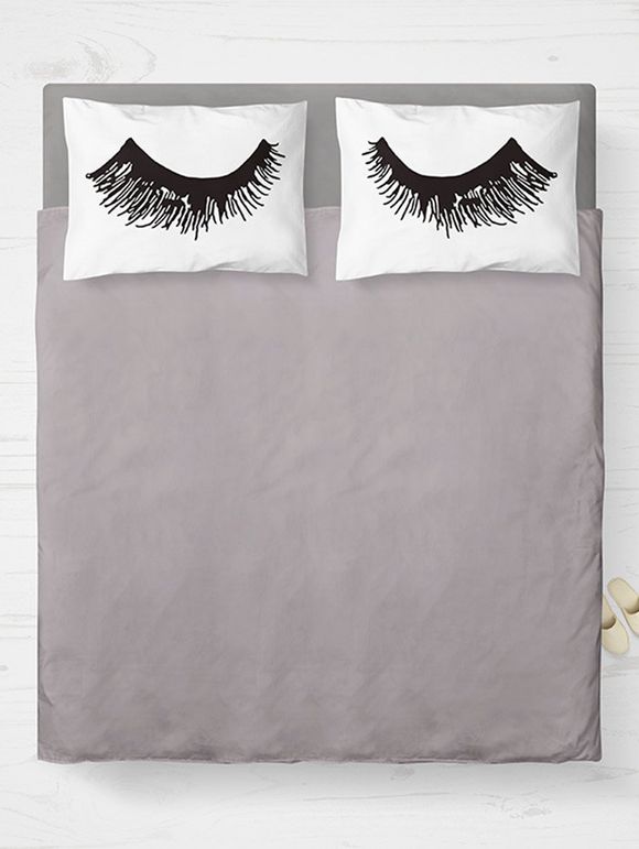 Eyelashes Print Bedroom Coussin double - Blanc W20 INCH * L30 INCH