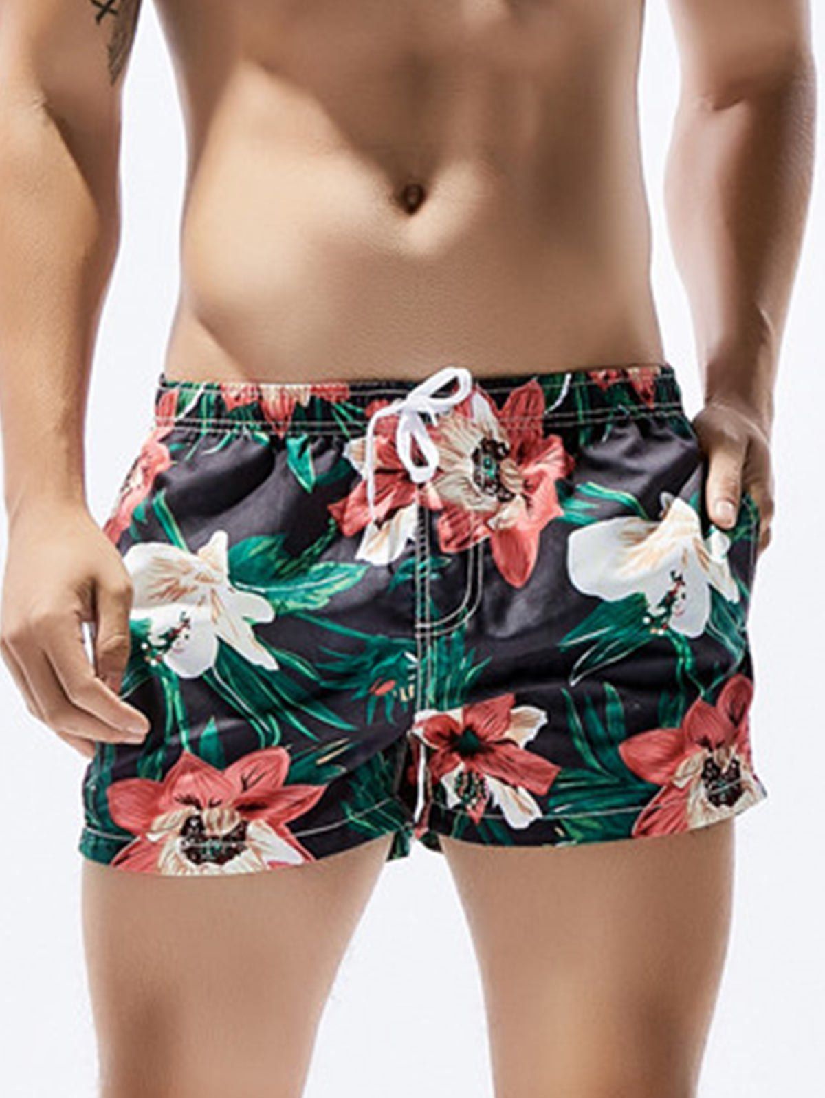 [41% OFF] 2020 Hawaiian Florals Printed Drawstring Board Shorts In ...