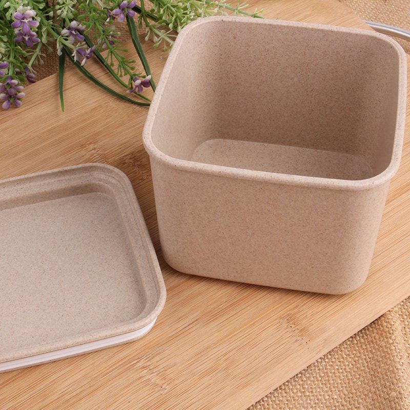 

Wheat Straw Plastic Storage Seal Pot, Beige