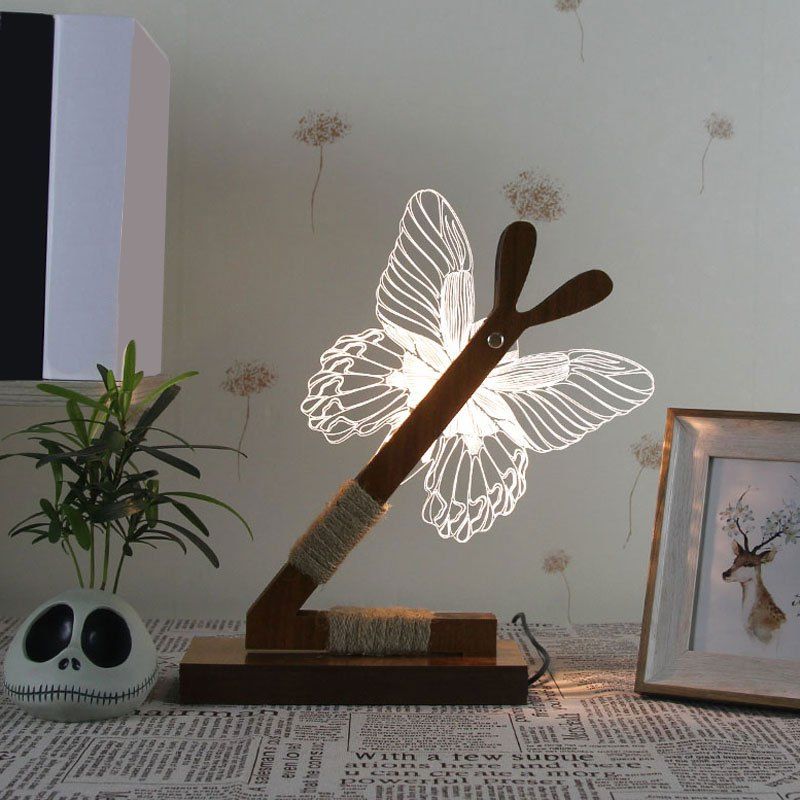 

3D Stereoscopic Butterfly LED Desk Lamp, White