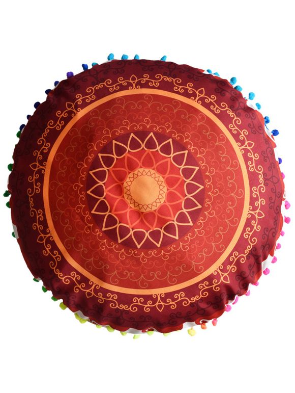Indian Mandala Print Round Housse pour coussin - Saumon Foncé DIAMETER:45CM