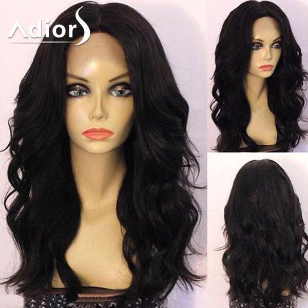 

Adiors Center Part Shaggy Long Wavy Synthetic Wig, Black