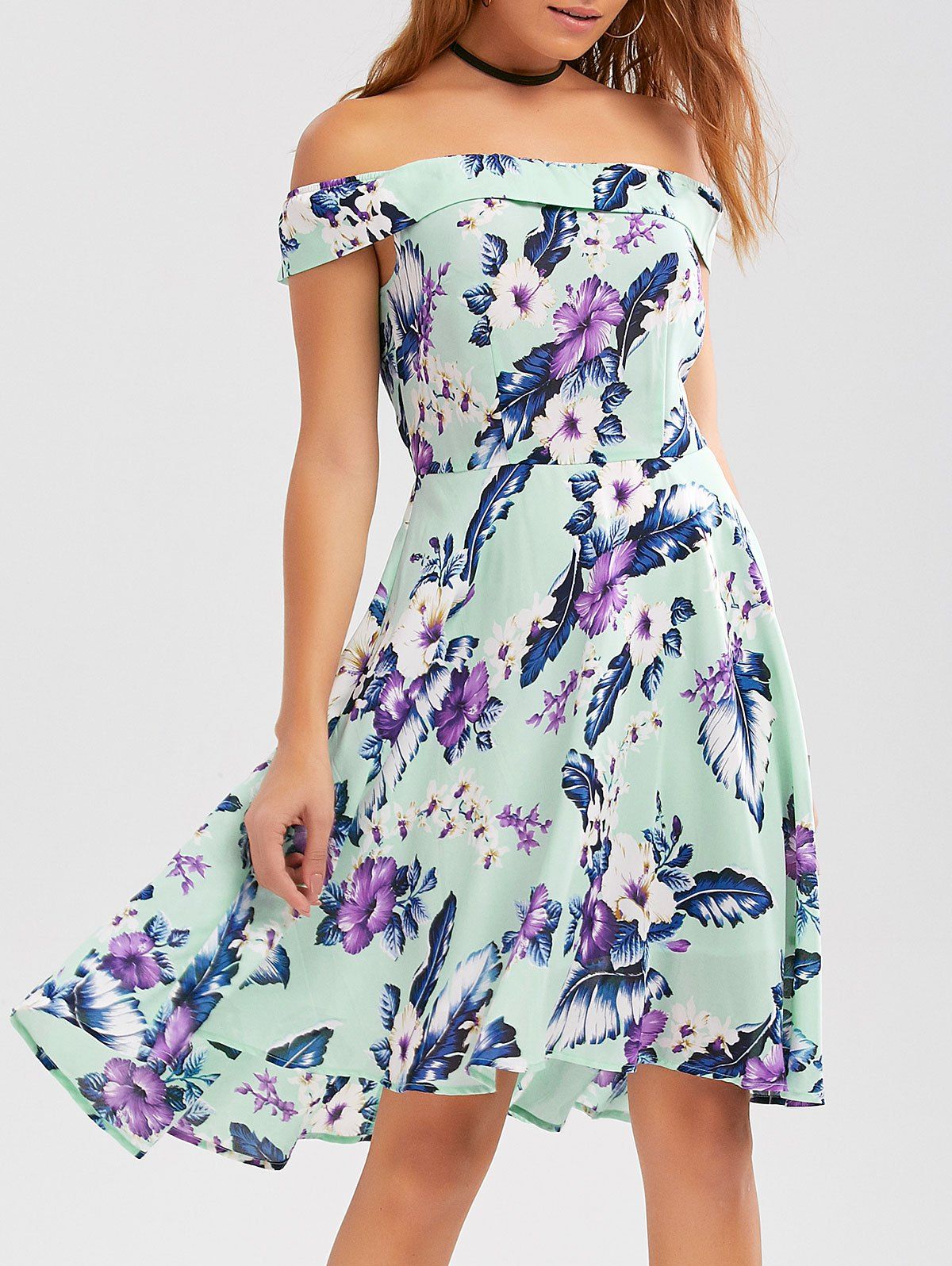 off the shoulder fit and flare