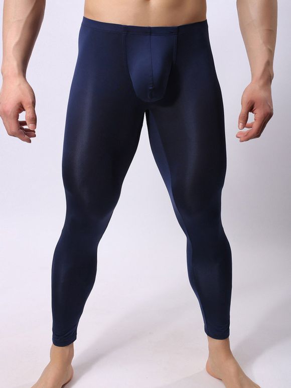 Pantalon Long Grande Flexibilité avec Poche en U Saillante - Bleu Violet L