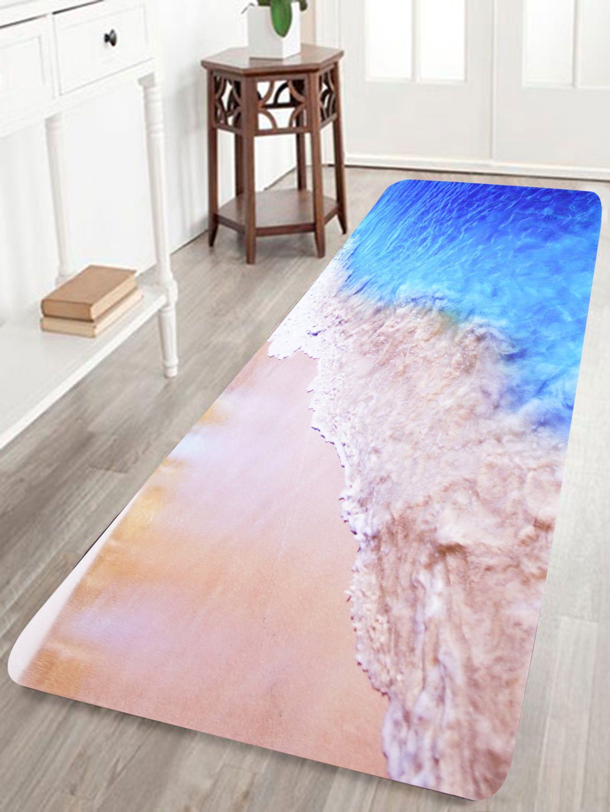 

Water Absorption Beach Coral Fleece Bath Rug, Colormix