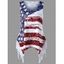 Fringe American Flag Print Tank Top - CLARET M