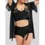 Cat Shape High Waisted Bikini with Cover-Up - BLACK L