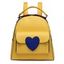 Heart Patch PU Leather Backpack - YELLOW 