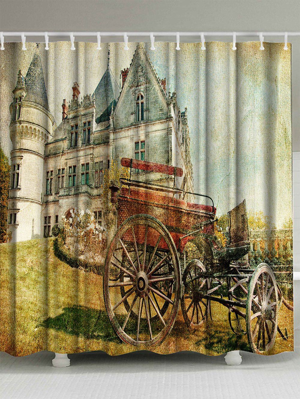 

Oil Painting Fabric Bathroom Decor Shower Curtain, Colormix