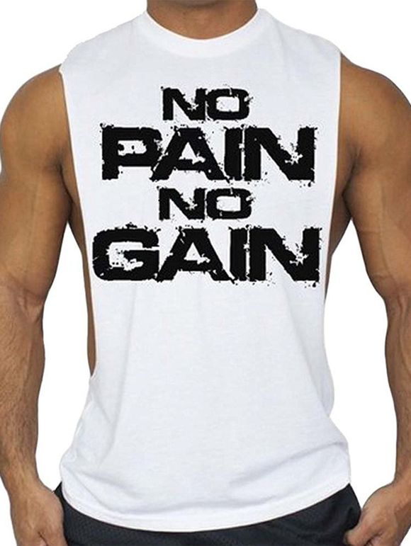 Débardeur de Musculation No Pain No Gain - Blanc 2XL