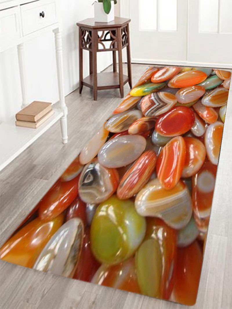 

Agate Stone Pattern Slow Rebound Area Rug, Red