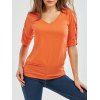 T-shirt à encolure en V Criss Cross - Tangerine XL