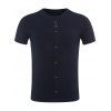 T-shirt Boutonné à Manches Courtes - Bleu Violet 2XL