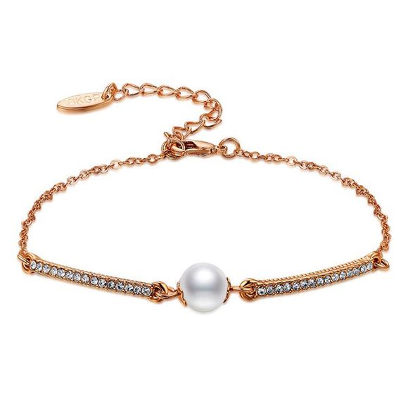 Bracelet en perle Faux en cristal plaqué or - Or de Rose 