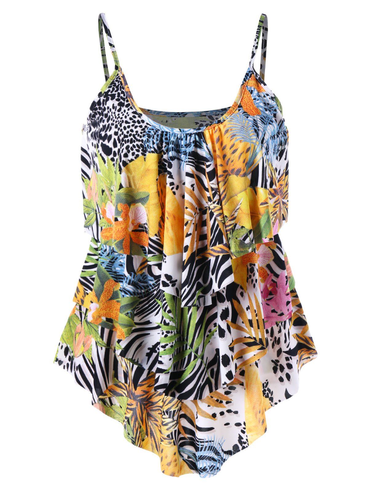 

Layered Tropical Cami Top, Colormix