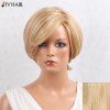 Siv Hair Perruque de Cheveux Humain Courte Droite Superposée Frange Latérale - Brun d'Or avec Blonde 