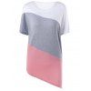 T-shirt asymétrique en blocs de couleurs - multicolore XL