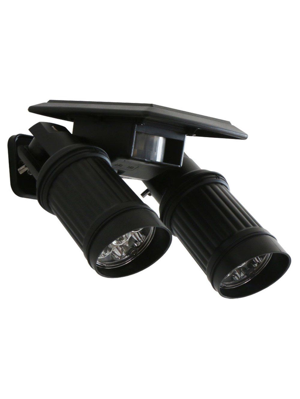 

Double Head LED Solar Powered Wall Light, Black
