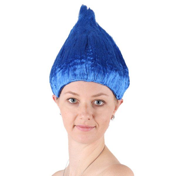 

Flame Shaped Trolls Peluca Cosplay Halloween Wig, Blue