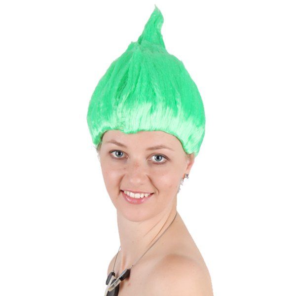 

Flame Shaped Trolls Peluca Cosplay Halloween Wig, Green