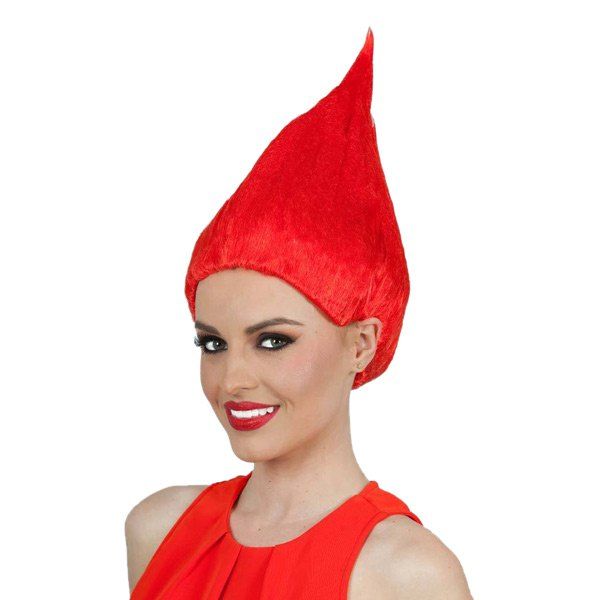 

Flame Shaped Trolls Peluca Cosplay Halloween Wig, Red