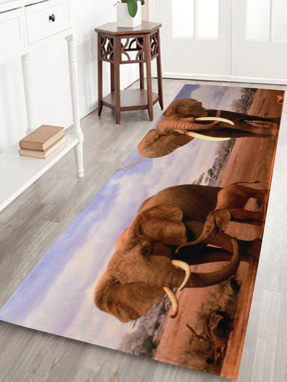 цены African Elephant Soft Coral Fleece Floor Bath Rug
