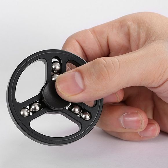 Six-balles en forme de roue Fidget Metal Spinner - Noir 