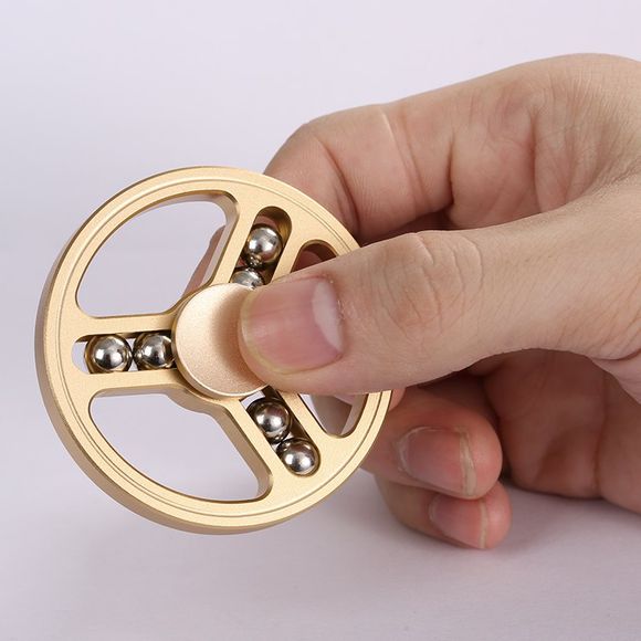 Six-balles en forme de roue Fidget Metal Spinner - d'or 