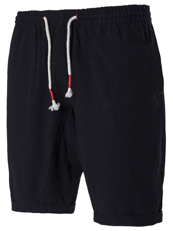 

Drawstring Pocket Casual Shorts, Black