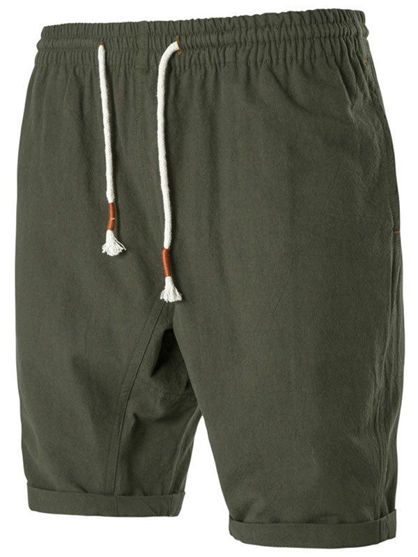 

Drawstring Pocket Casual Shorts, Army green