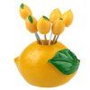 Nouveauté Ensemble De Fourchette A Fruits En Acier Inoxydable Cadeau Mignon Citron Plastique - Jaune 