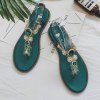 Sandales en Plastique Transparent à Talons Plats Ornées de Strass - vert foncé 39