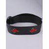 Round Buckle Flower Embroidered Faux Leather Belt - RED 