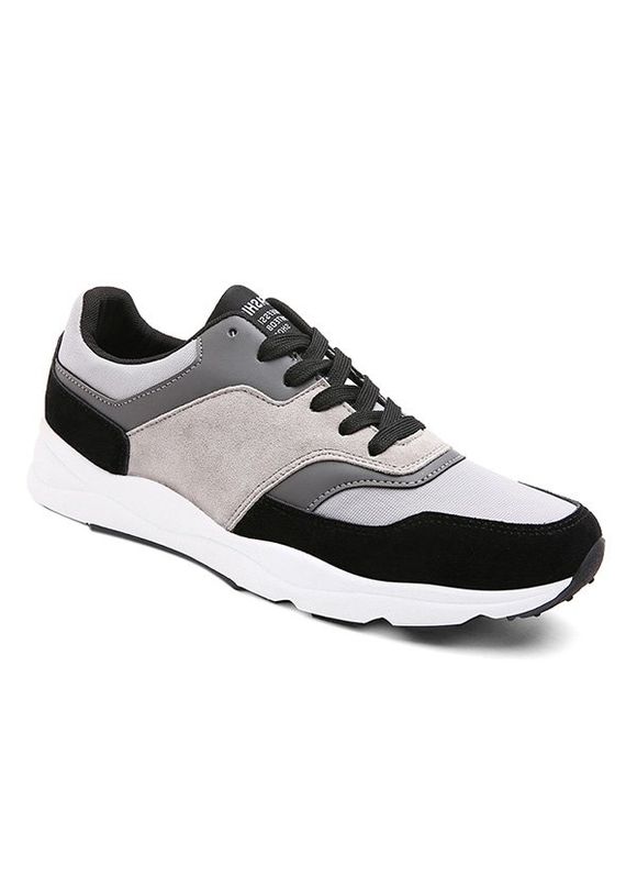 Ficeler Chaussures de sport en daim à blocs de couleur - Noir 44