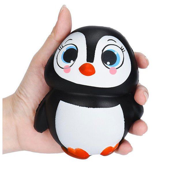 Cartoon Penguin Squishy Animal Slow Rising Simulation Toy - BLACK WHITE 