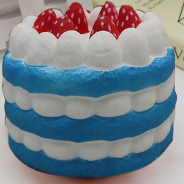 

Slow Rising Squishy Toy Simulation Strawberry Cream Cake, Blue