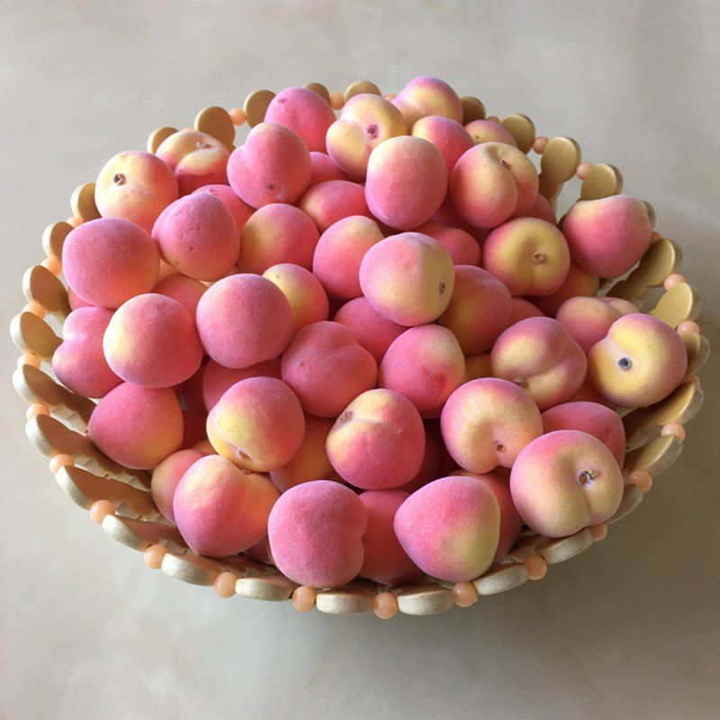 

100 Pcs PU Simulation Peach Model Squishy Toy, Papaya